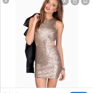 Tobi cut out sequinned evening dress